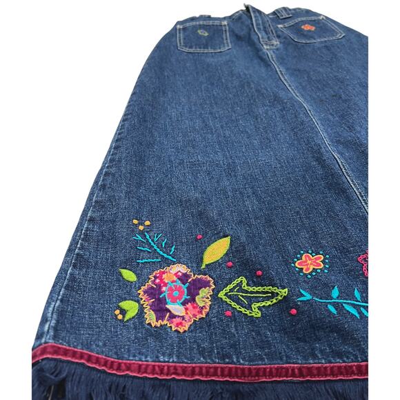 Vintage Girls L.L. Bean Embroidered Denim Skirt - Picture 2 of 5